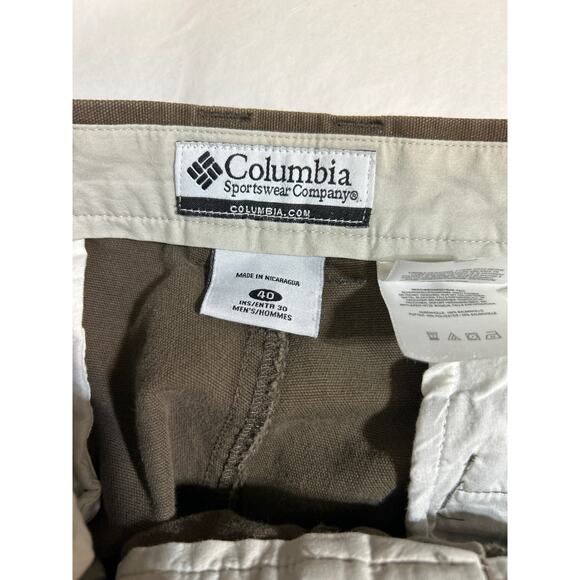 Columbia Pants 40 Brown Canvas Zip Pockets Outdoors Hiking Gorpcore - Picture 14 of 16